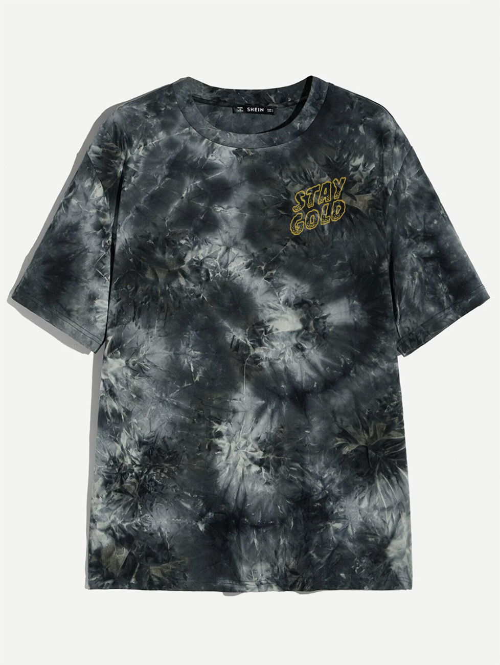 gold tie dye shirt