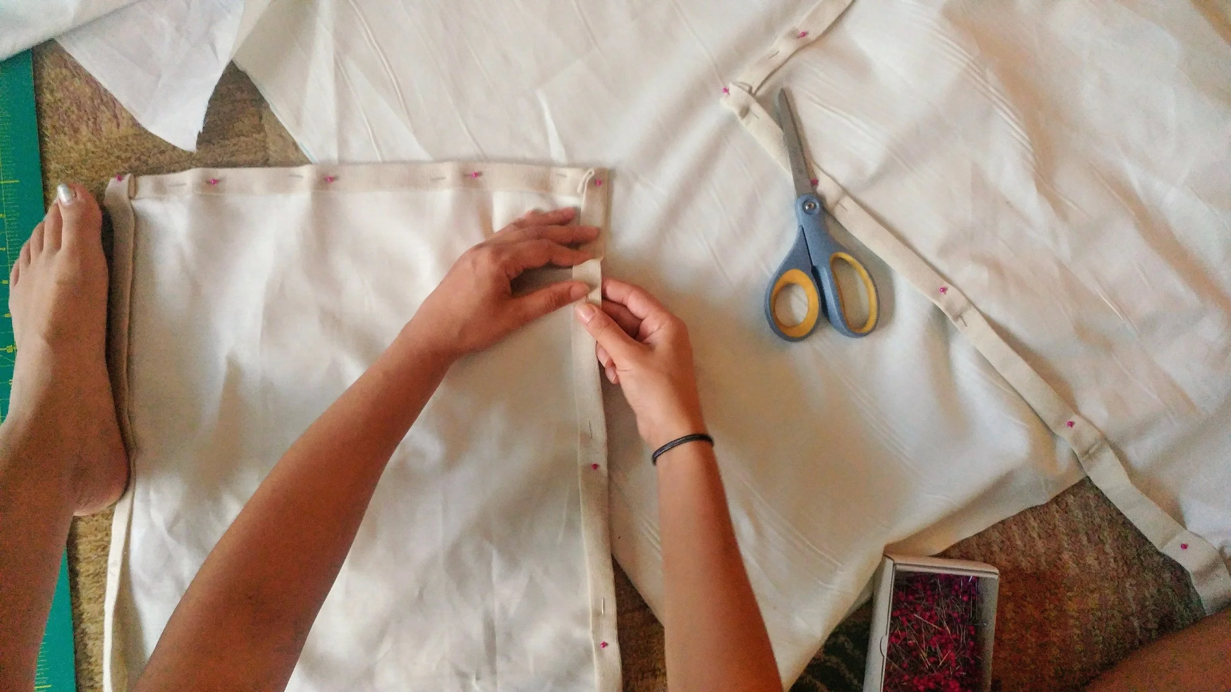 Penny Pinching Drop Cloth Curtains For A Tiny House