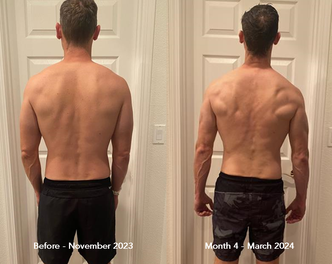 Mike G. Before-Month 4 Back Progress