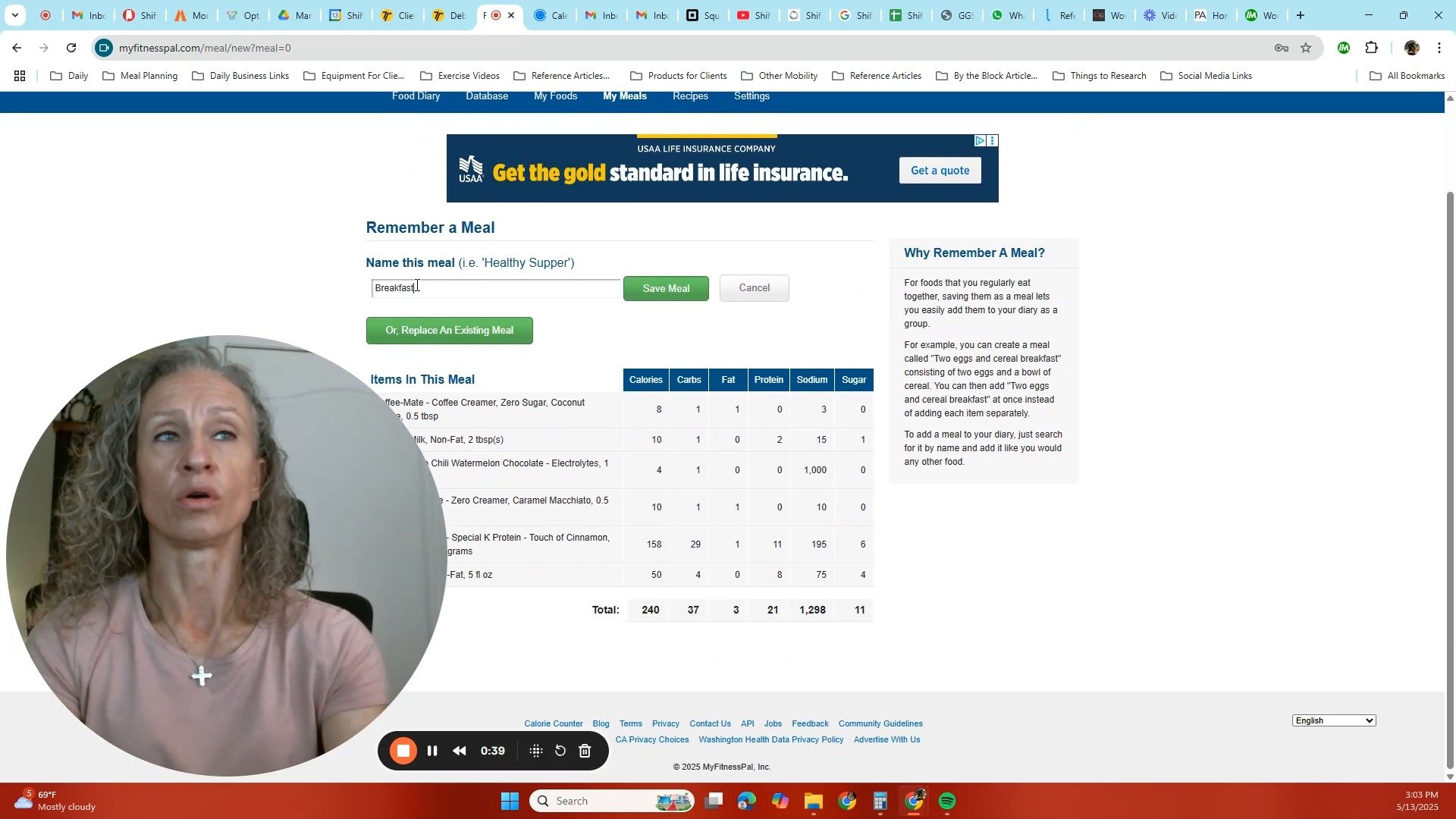 Today I am showing you how to save a meal to your meals, recipes & foods so that you do not have to enter each item daily. #nutrition #mealplanning #calories #macros #myfitnesspal