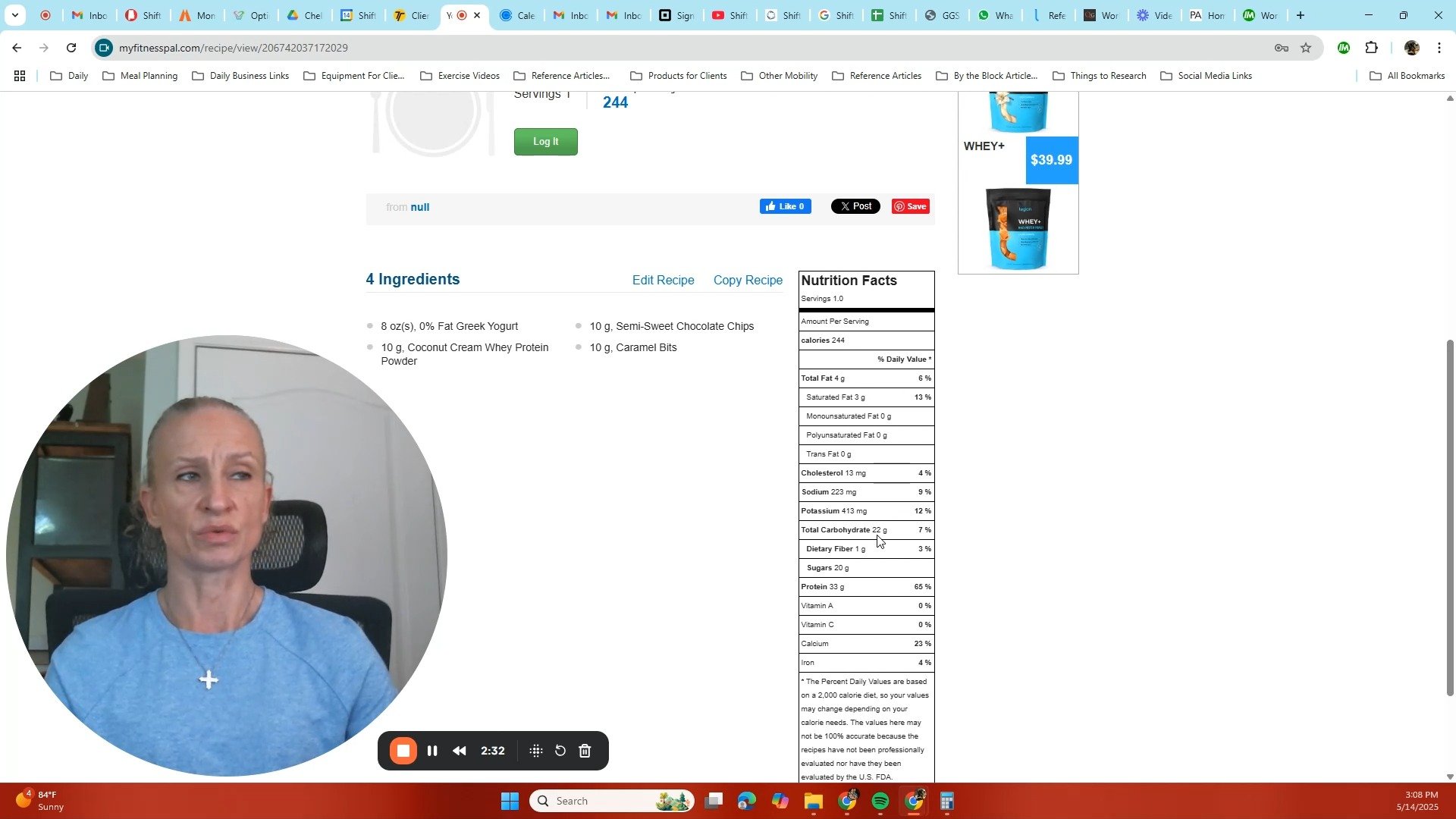 Today I am showing you how to add in a recipe so that the macros and calories are calculated for you and you can add to your meal plan for the day with accuracy. #nutrition #calories #macros #mealplanning #myfitnesspal