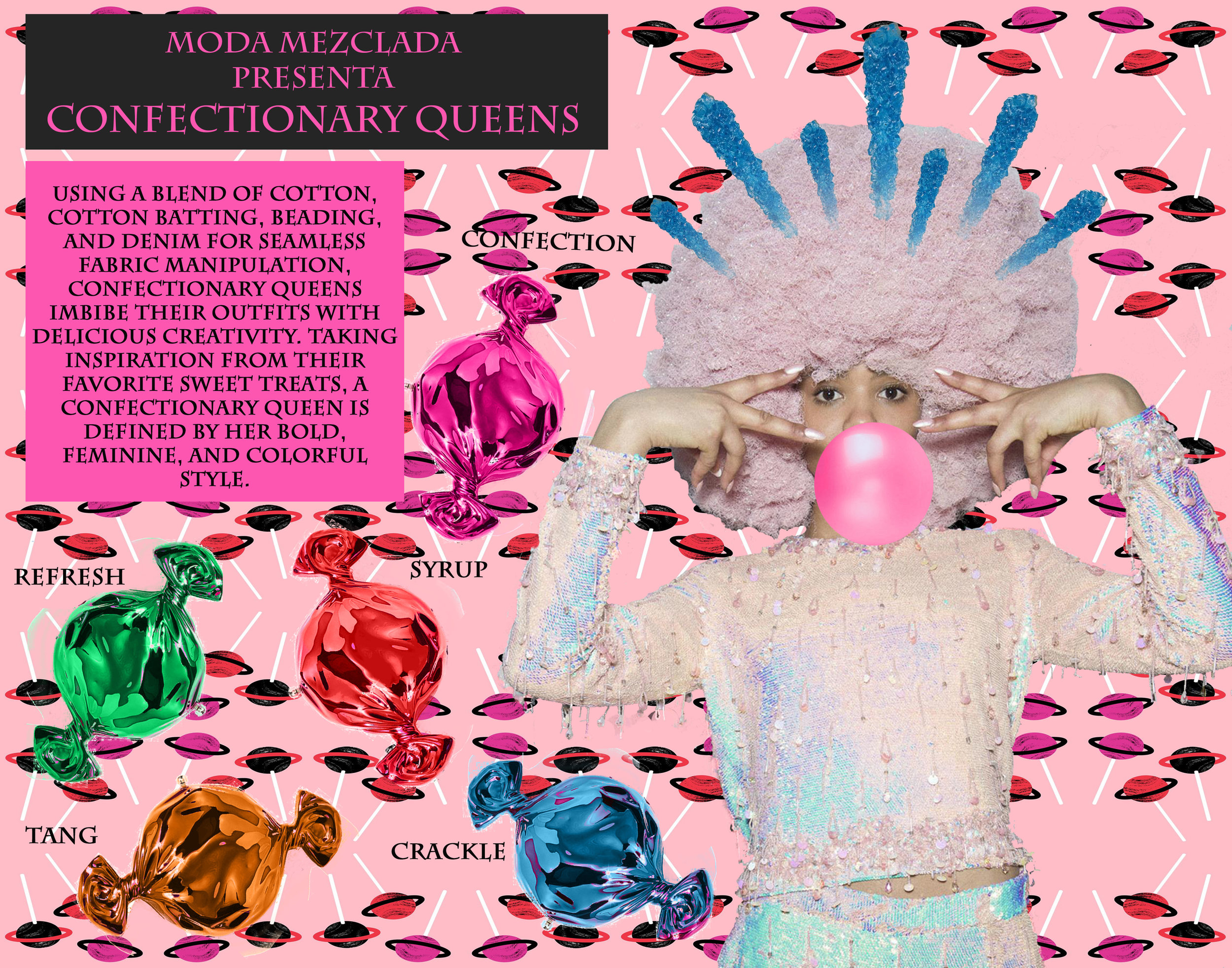 Fashion Illustration: "Confectionary Queens" Moodboard