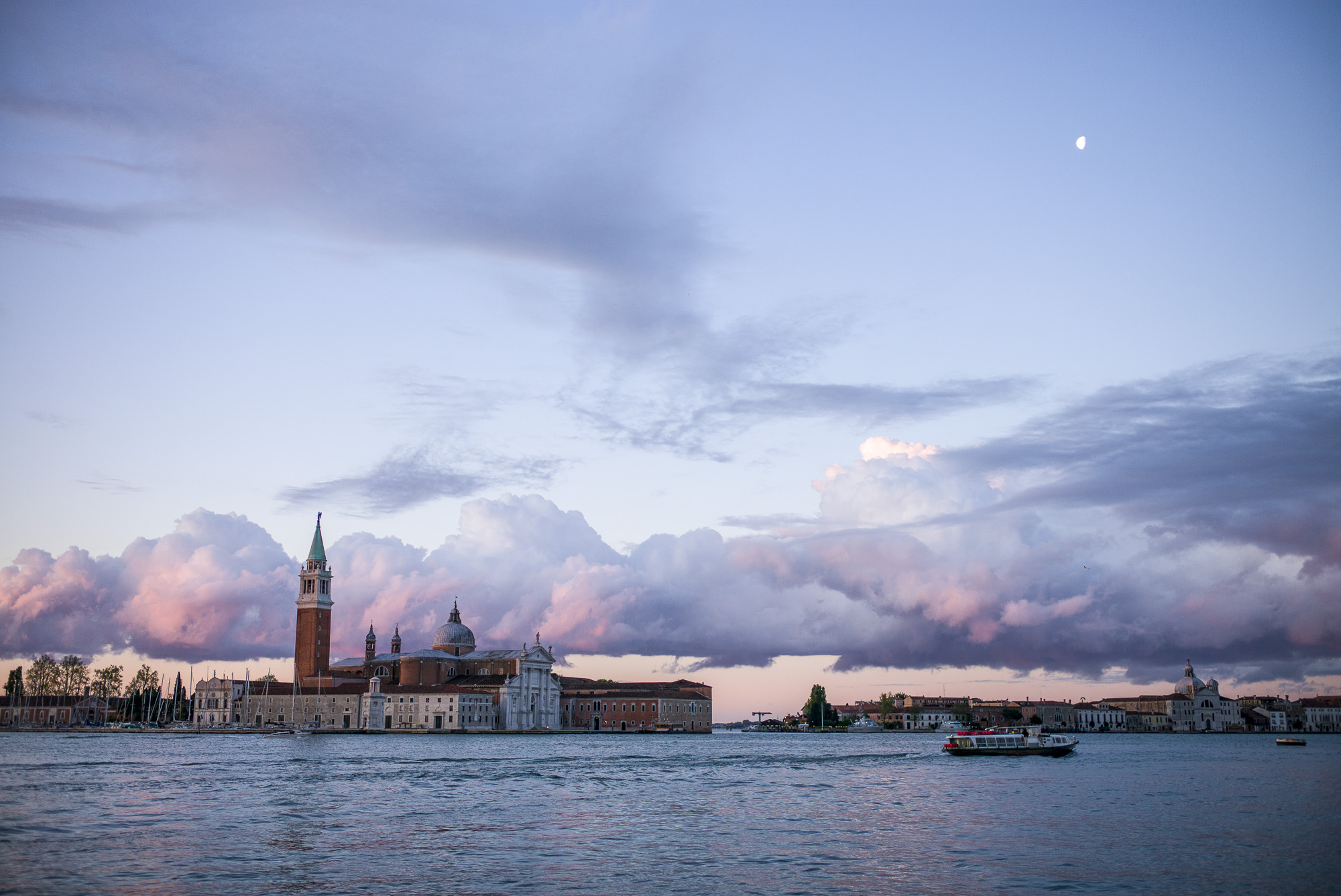 Morning Moon in Venice