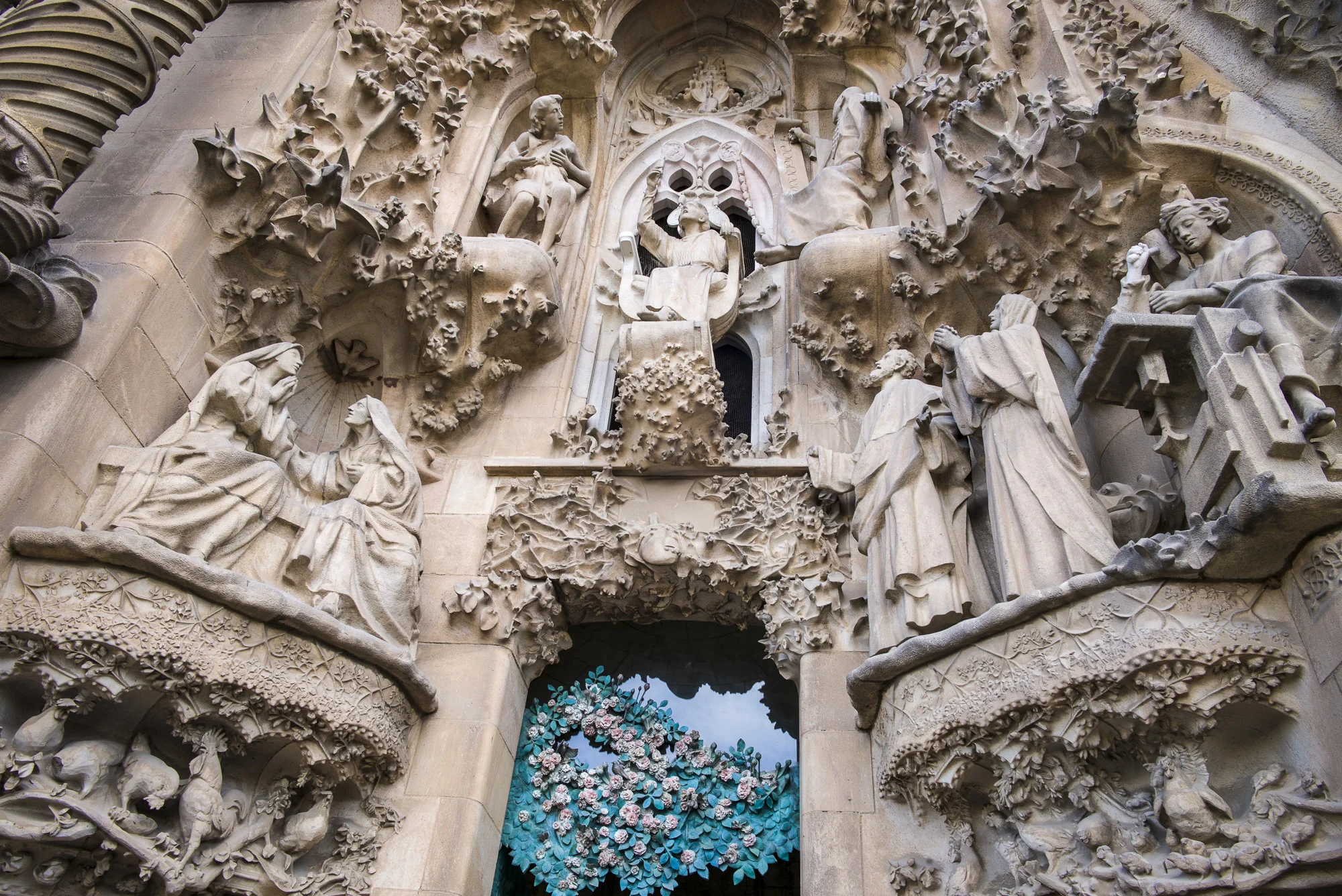 Over the entrance of La Sagrada Familia