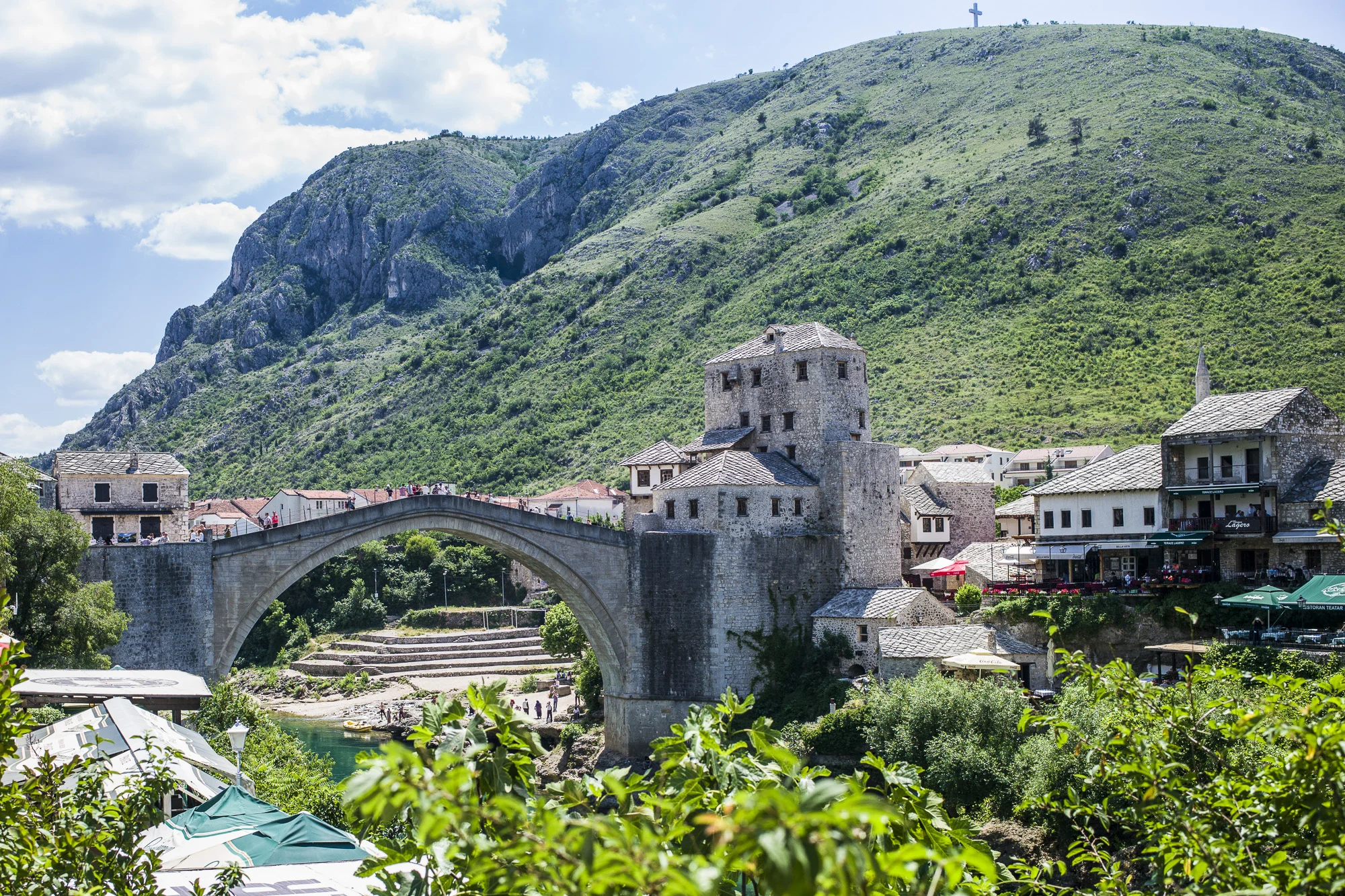 From the hill with the cross, the Croat forces shelled Mostar