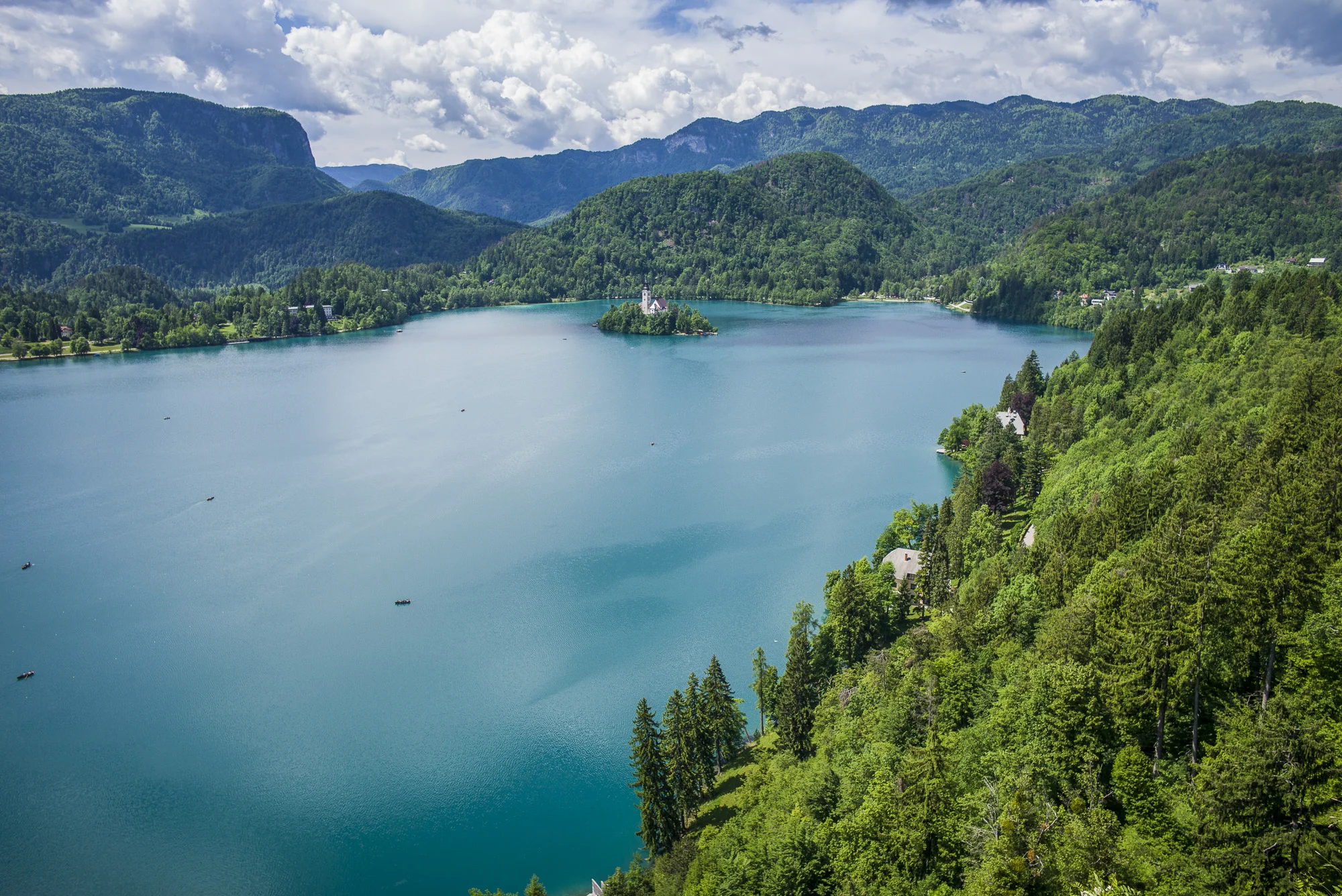 Bled lake seen from Bled Castle