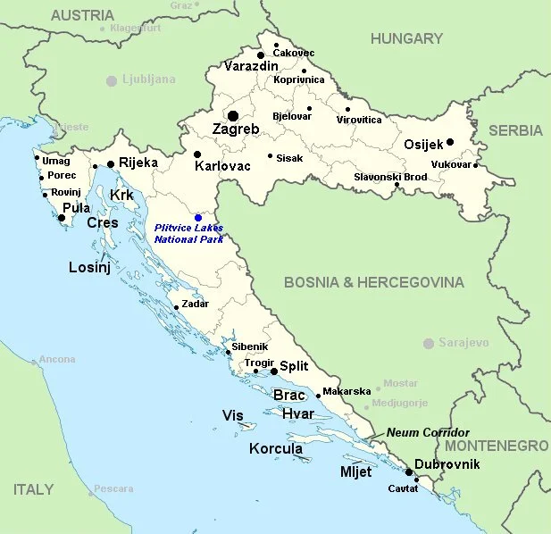 Zagreb is the capital and centrally located
