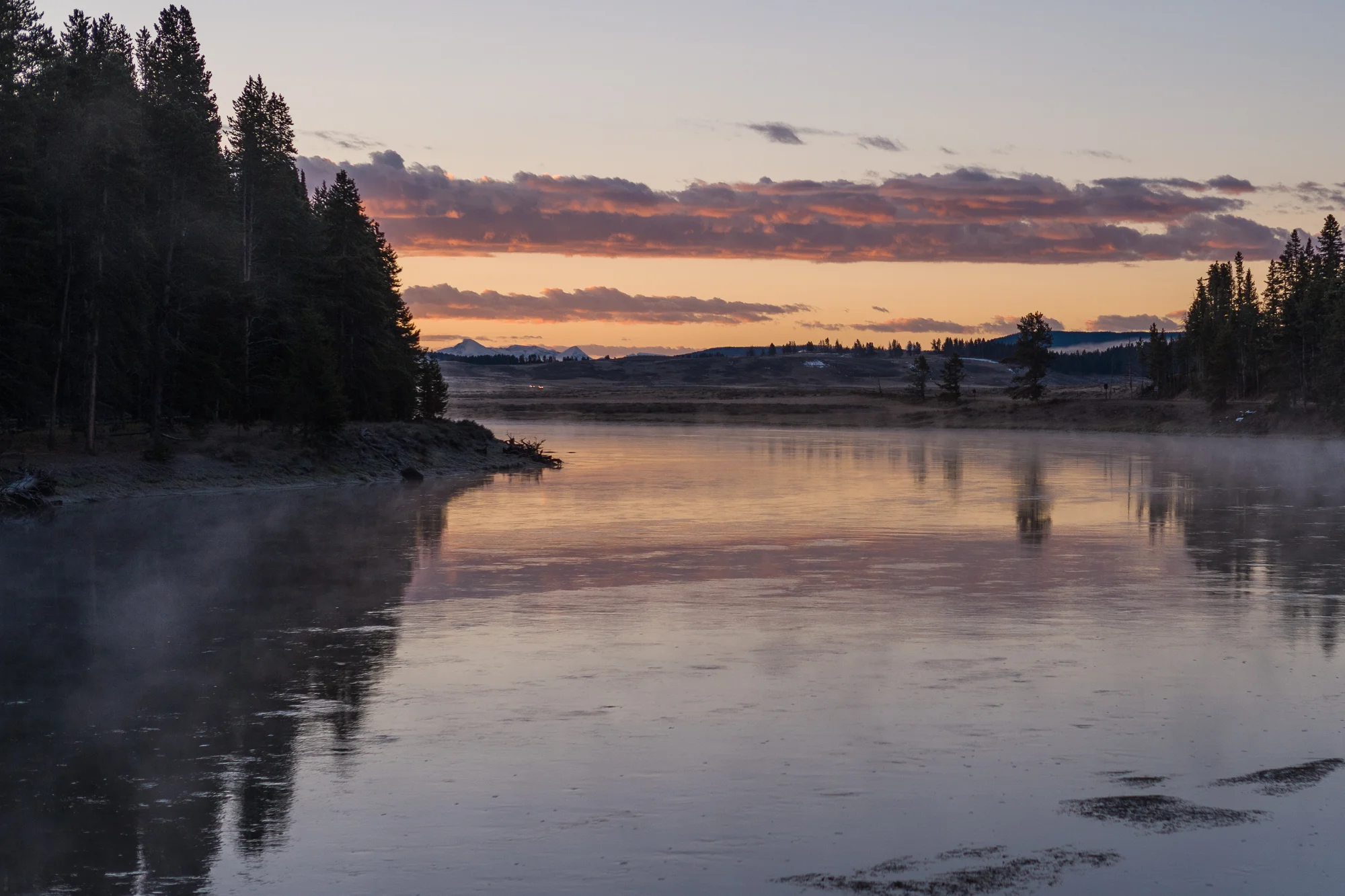 Morning fog on the Yellowstone River