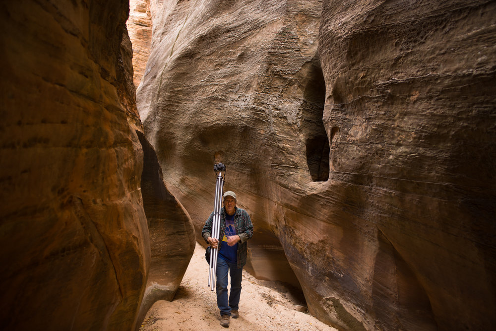 Mike photographing a slot canyon