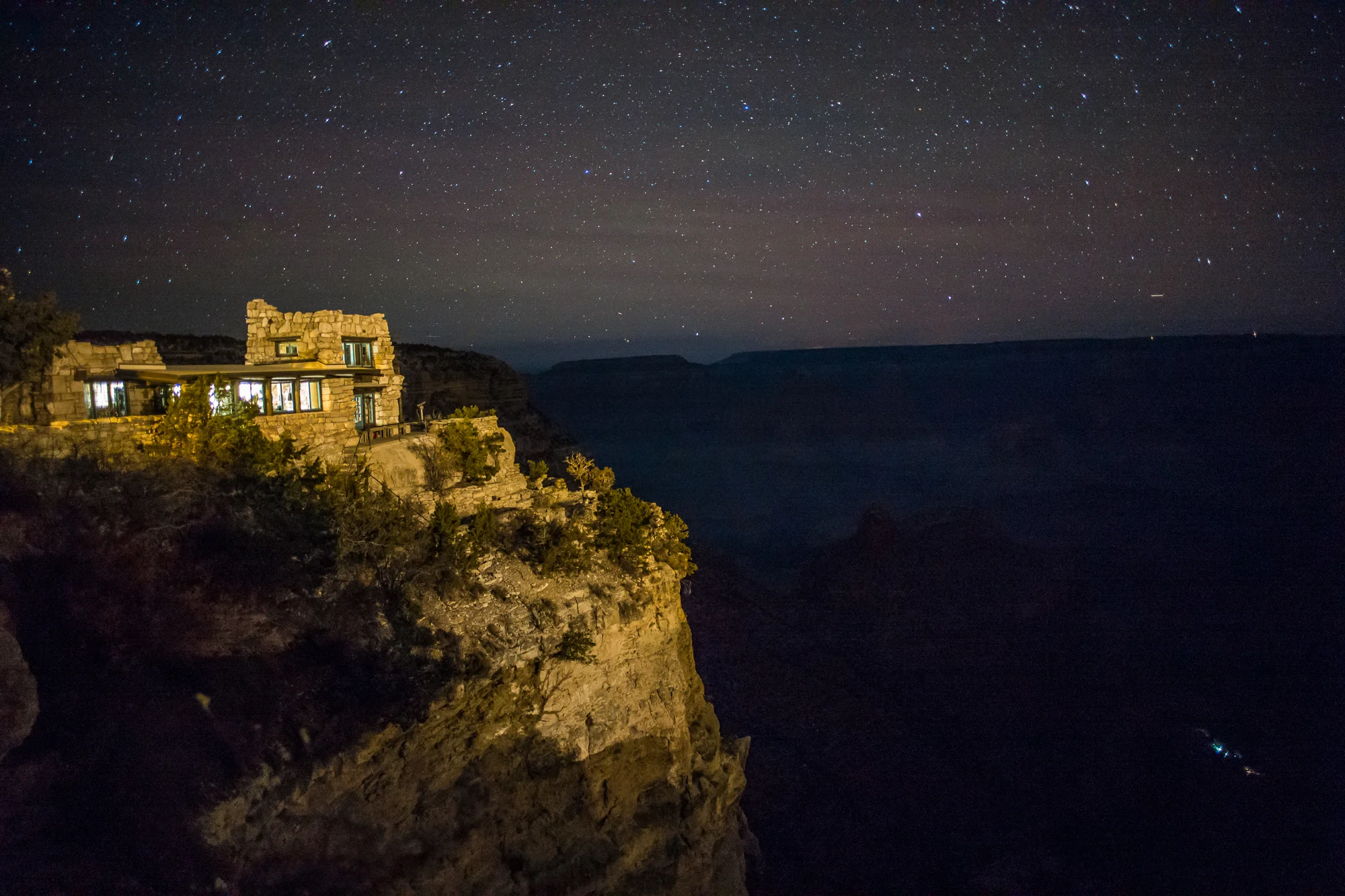 Rim of the Grand Canyon at Night