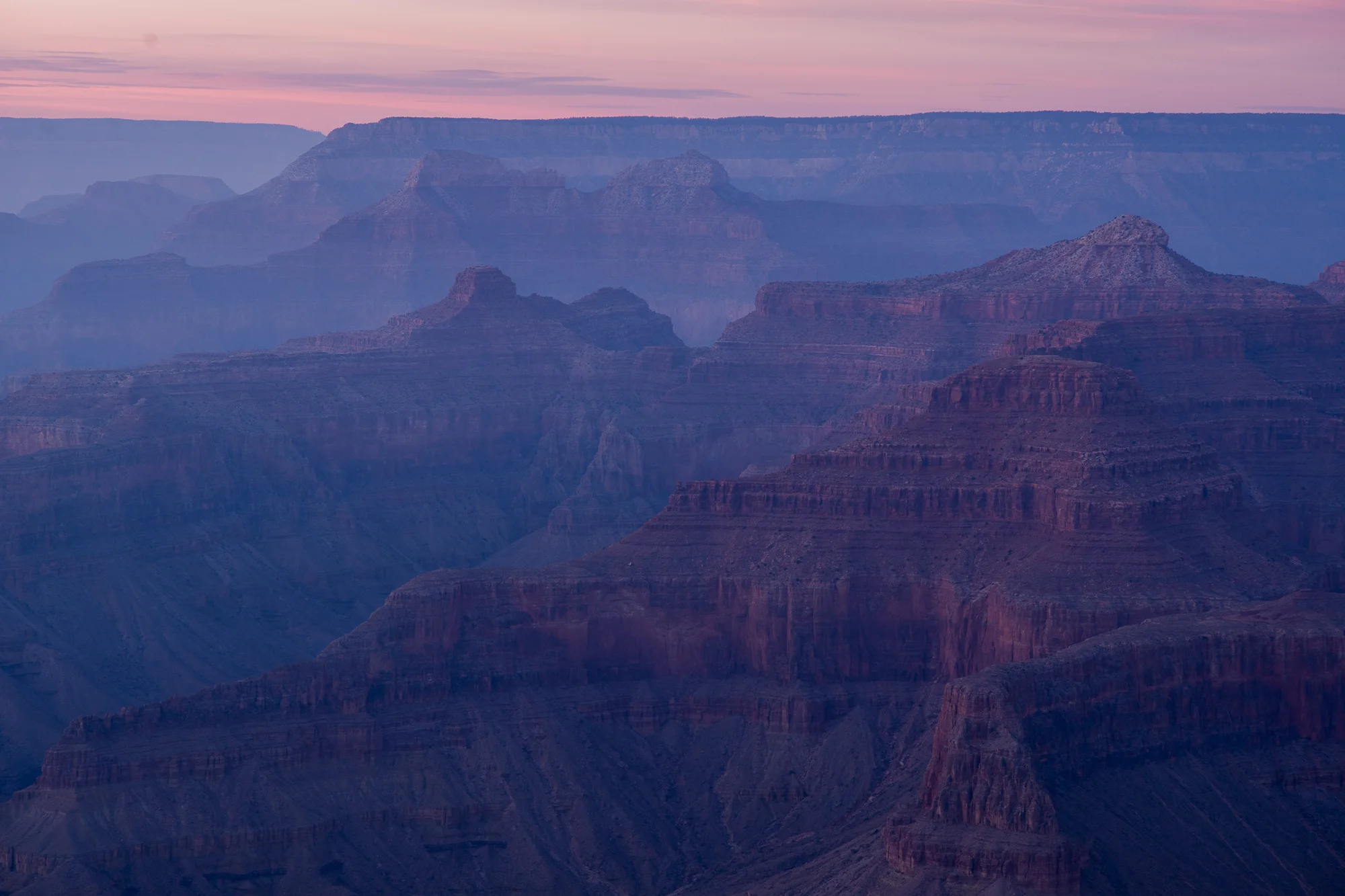 Sunset Colors from the Southern Rim of the Grand Canyon