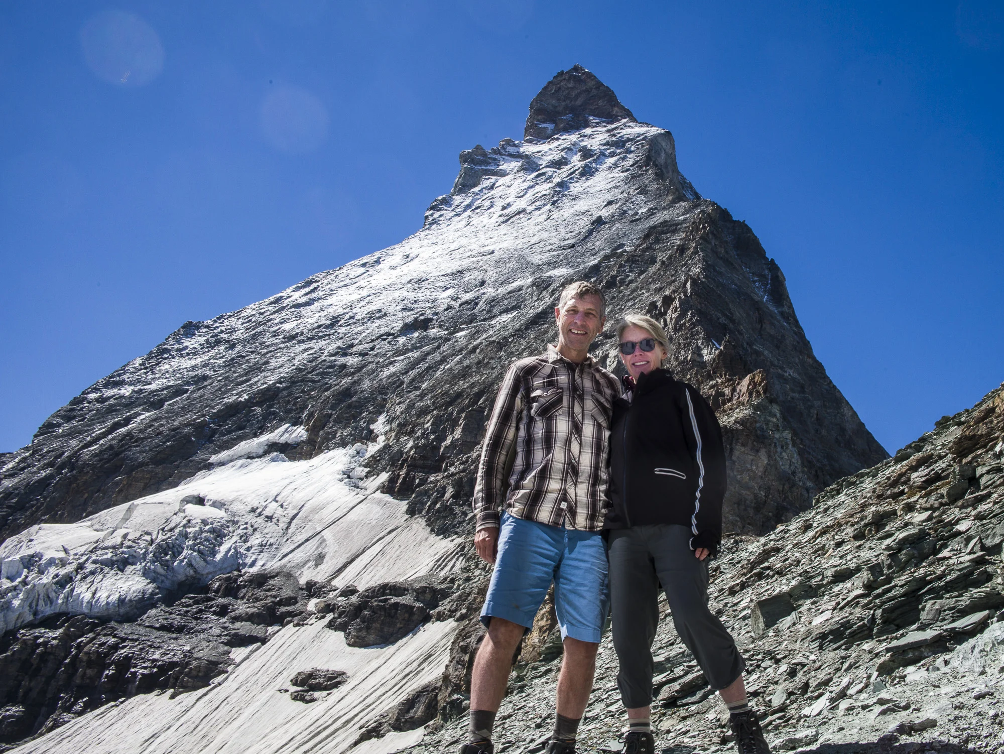 Rick and Cheryl at the base camp of the Matterhorn 