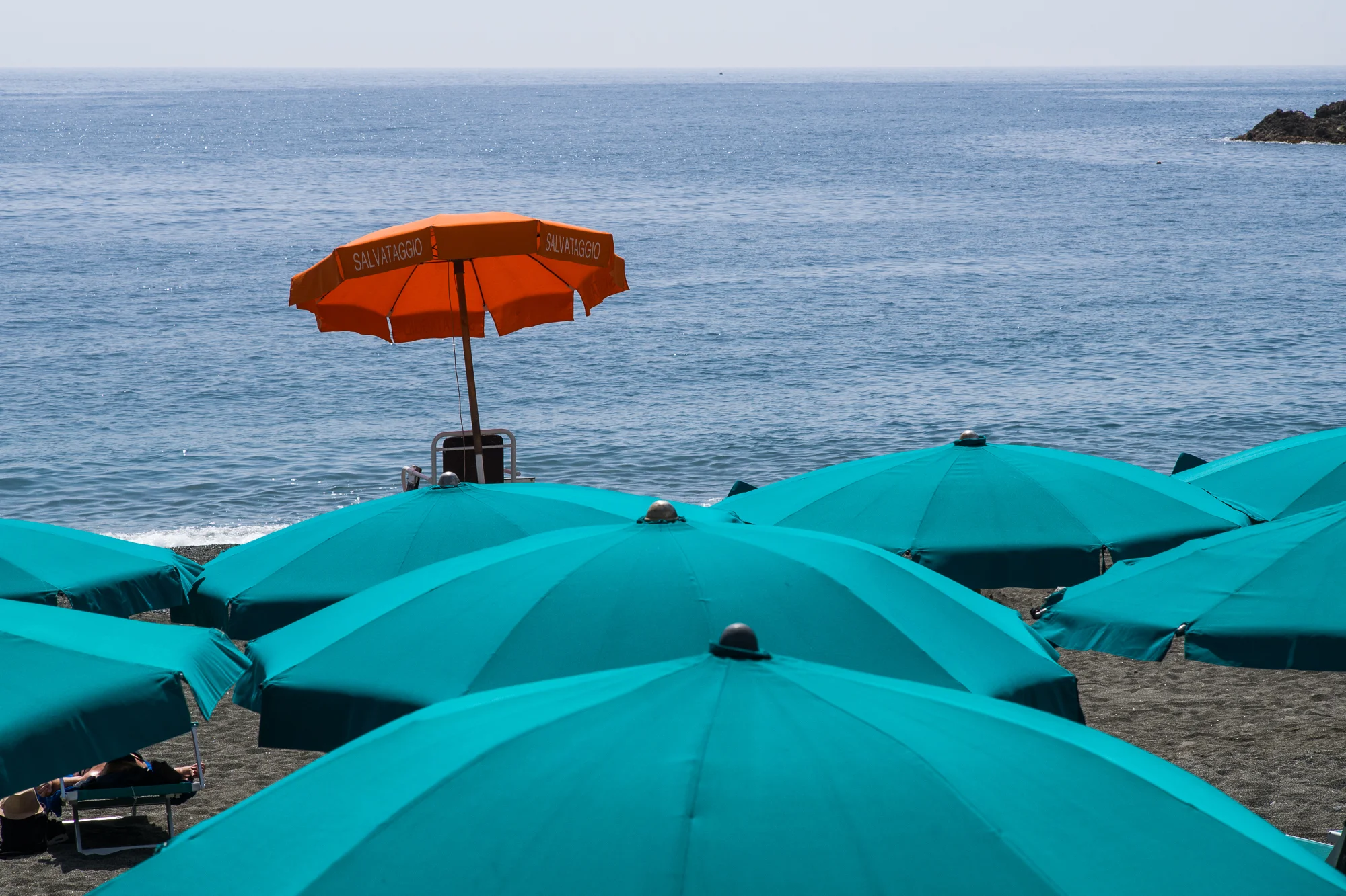 Umbrellas at the Beach in Cinque Terre