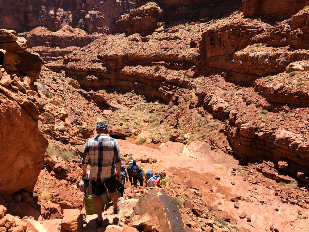  Hiking out of the slot canyon 