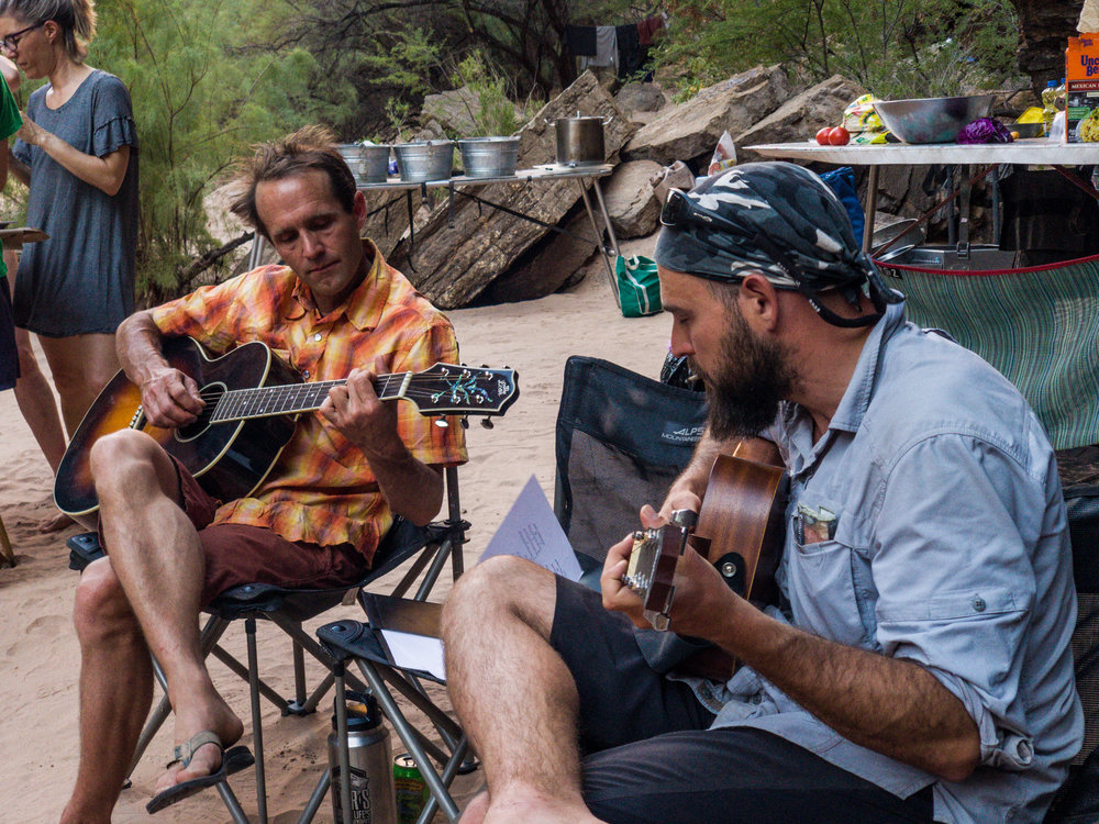  Nathan and Albert playing guitar in camp 