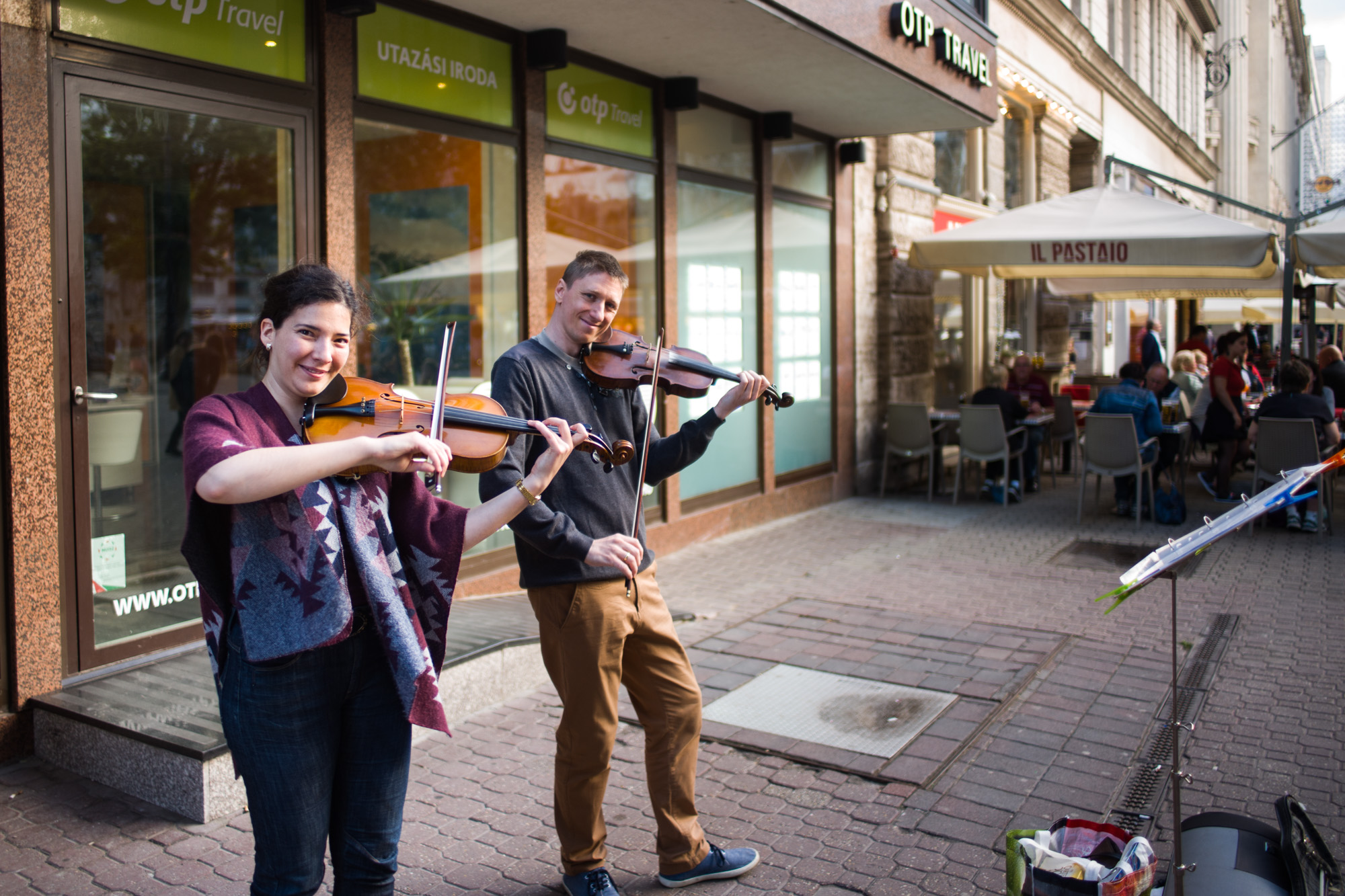 Musicians on the street of Budapest