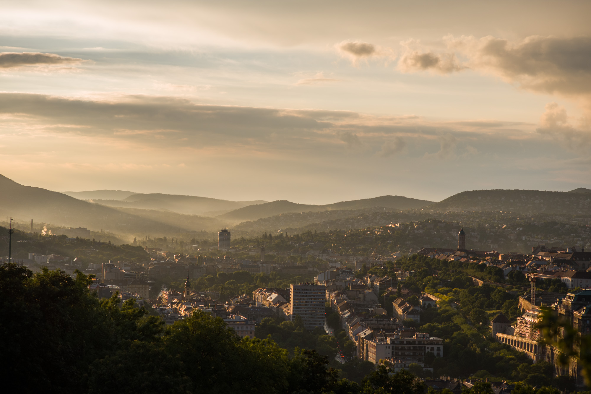 Buda Hills at dusk