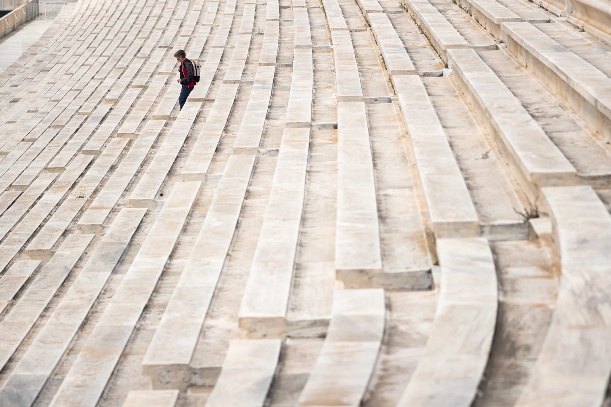 Walking the steps of the Olympic Stadium