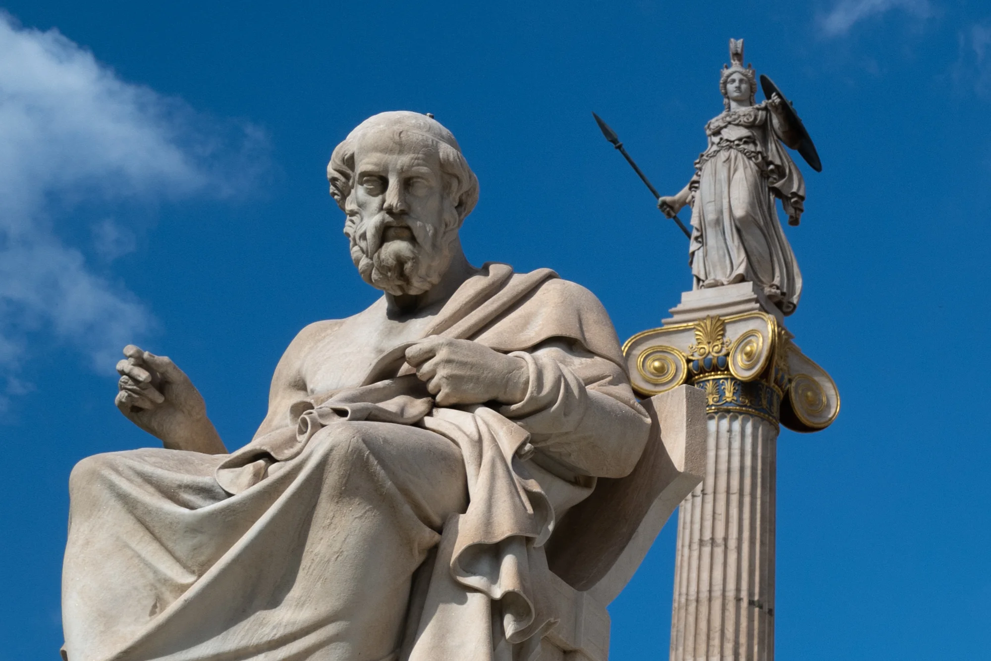 Athena watching over Socrates at The Academy of Athens
