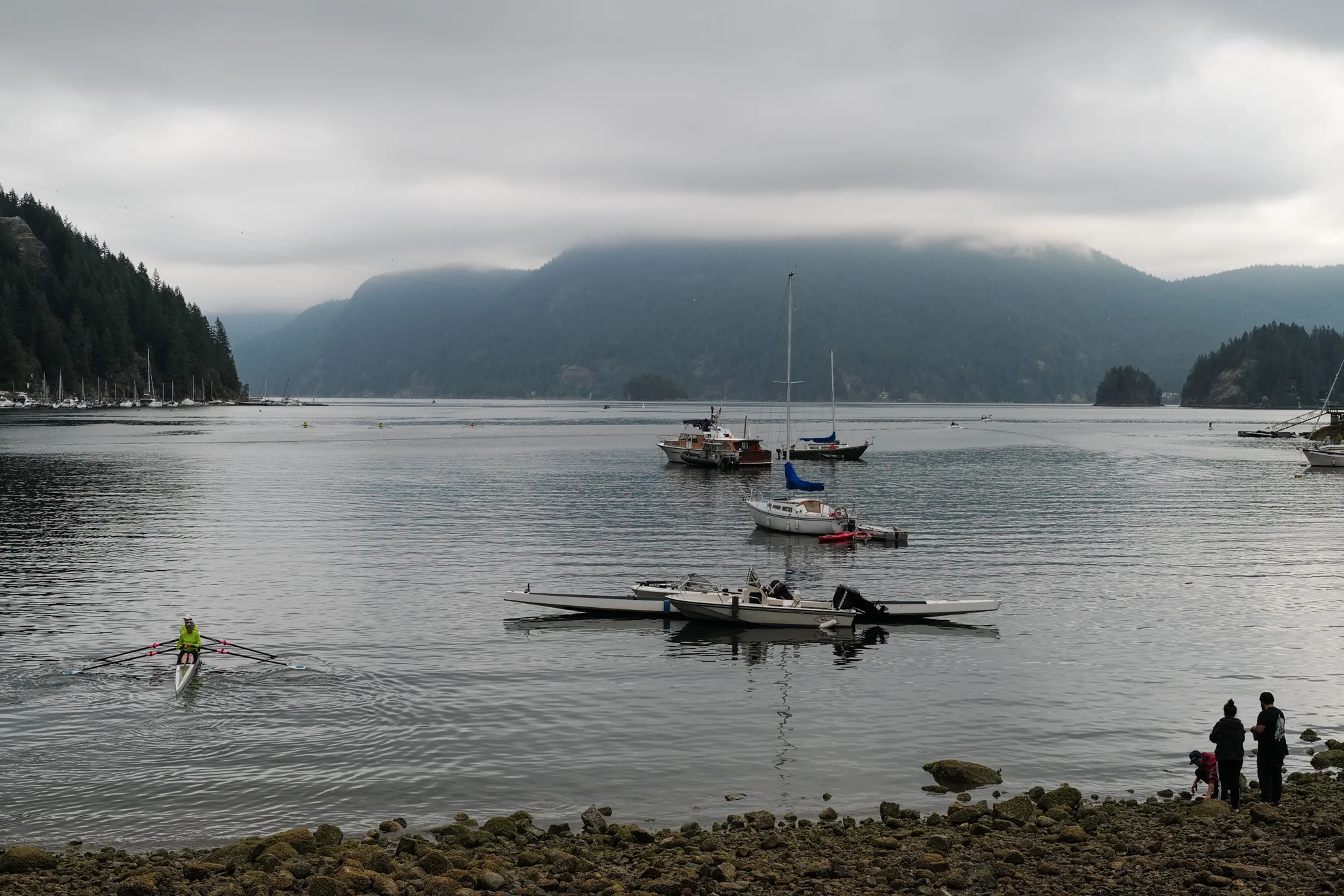 Rowers heading out of Deep Cove