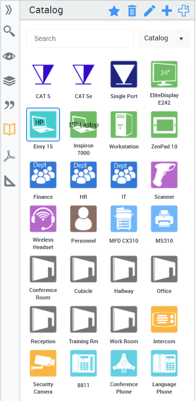 Catalog Panel on the Space