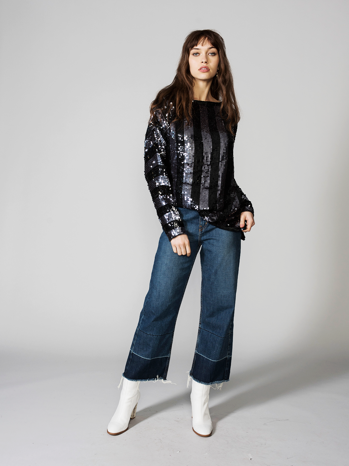 Vetiver Hi-Fi Sequin Stripe Top