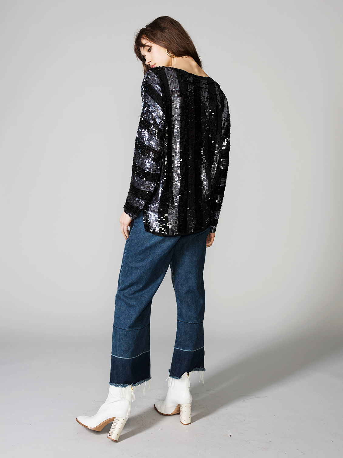 Vetiver Hi-Fi Sequin Stripe Top