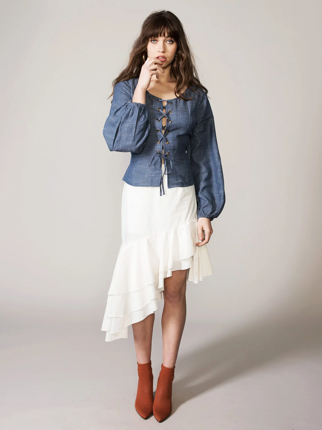The Vetiver Collection Blue Jean Blue Blouse