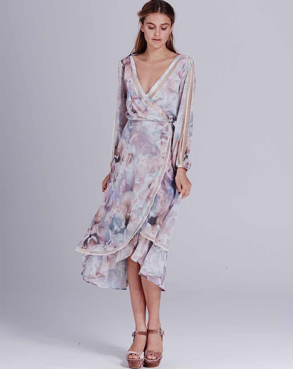 We Are Kindred Winnie Split Sleeve Wrap Dress