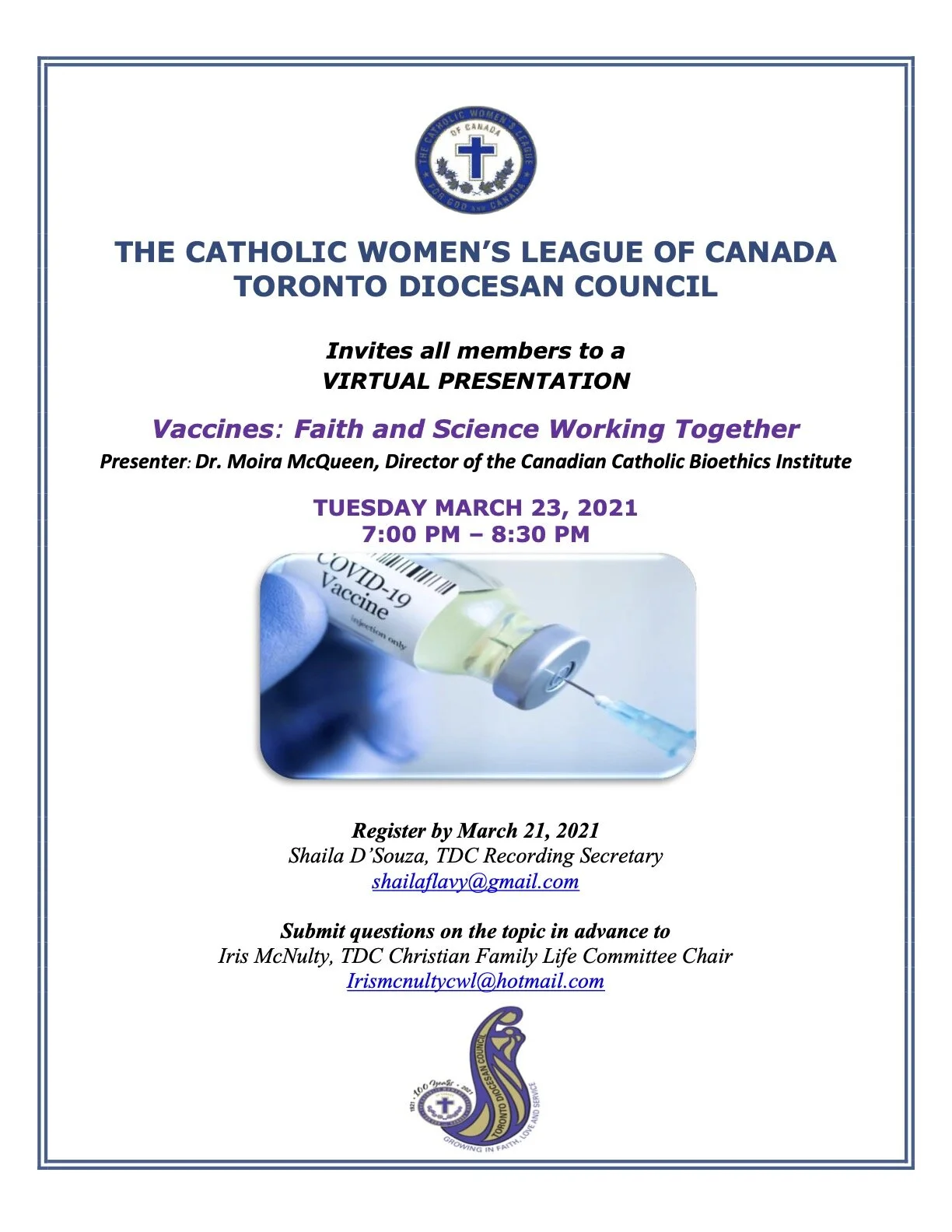 VACCINES: FAITH AND SCIENCE WORKING TOGETHER