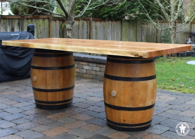Outside The Box Handcrafted — Wood & Wine rustic live edge table top