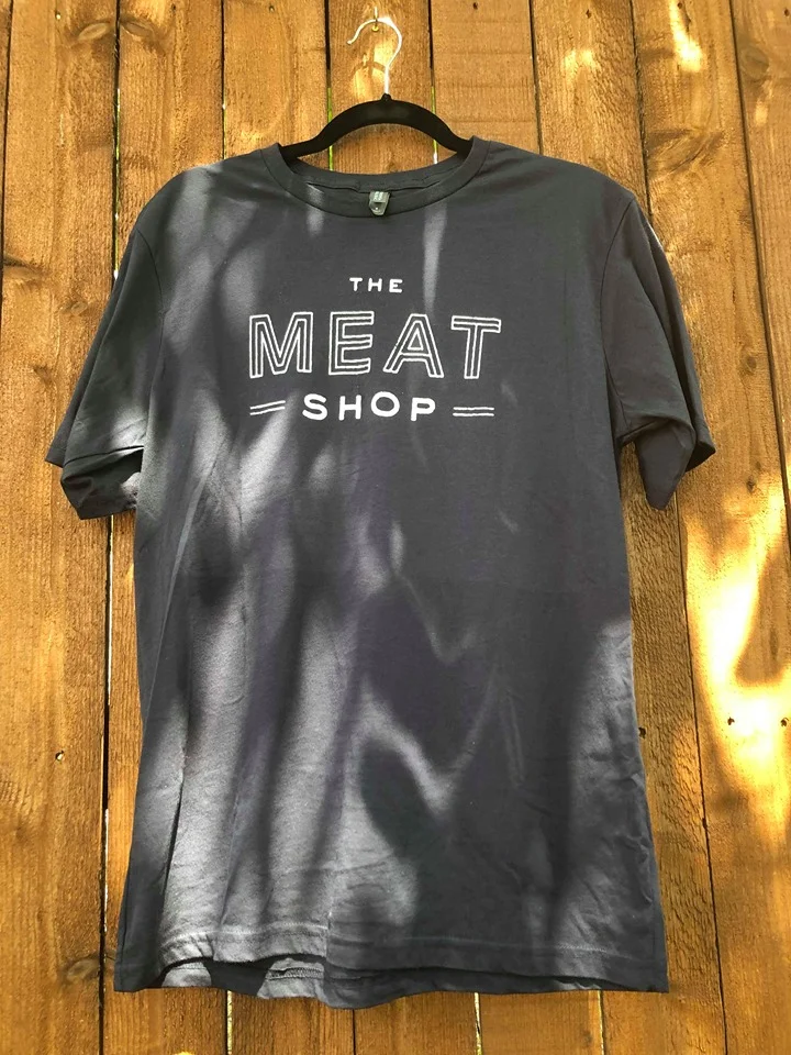 Slate Gray T-Shirt with Meat Shop Logo
