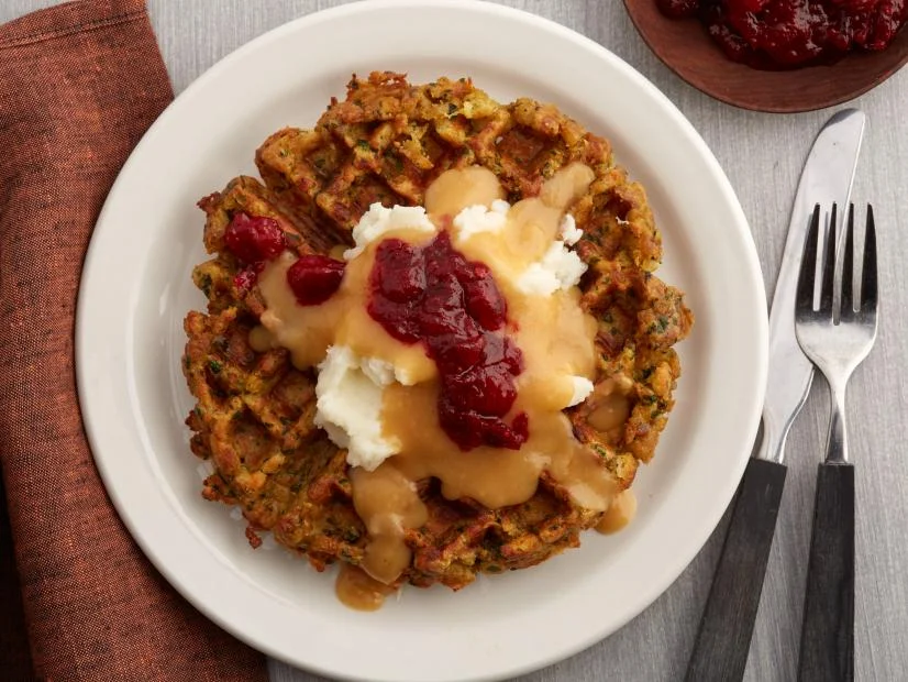 Stuffing Waffle with Jalapeno Cranberry Chutney 