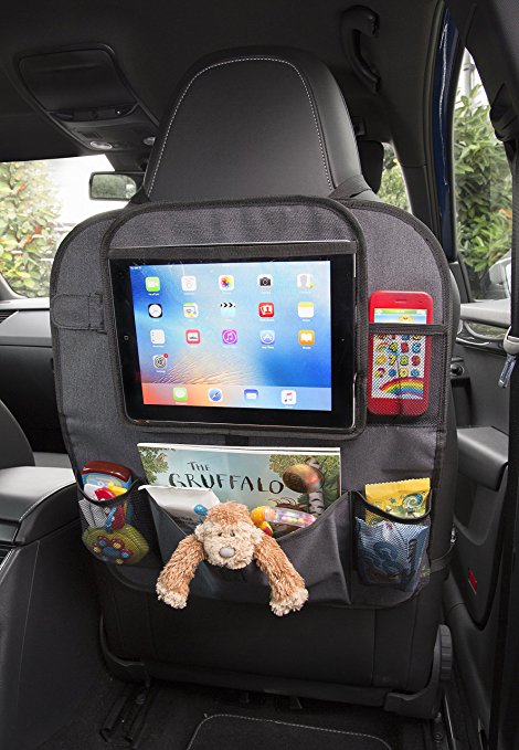 ROAD TRIP necessities! Sometimes we have spontaneous weekends, on a Friday night we like to look up places and decide what to do during the weekend, and it usually involves some long road trips. So we try to keep our little toddler entertained as much as possible to keep her happy during the long DRIVE. If we start off our road trips early morning, then she is wide awake, so we put her favourite movie on using our ipad, or keep snacks and toys ready for her to keep busy. I even pop out a coloring book and some crayons and hear her scribbling away in the back! If all fails, we pop on some fun music and sing along with her just so she's entertained and not super cranky! Check out this backseat car organizer I just ordered to keep things a little more tidy & FUN: FORTEM CAR ORGANIZER 
