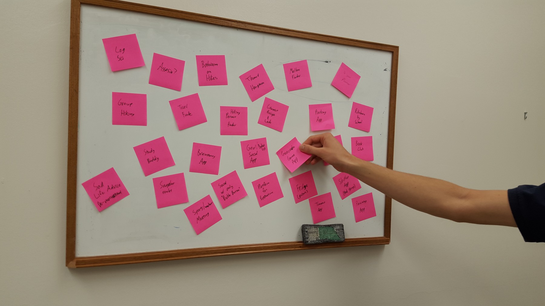 Brainstorming and coming up with ideas that appealed to us all.