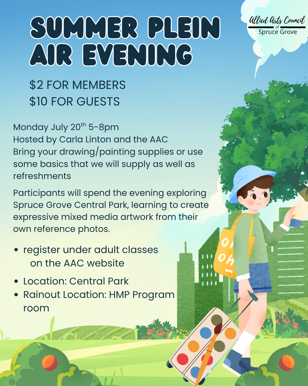 Plein Air Evening with Carla Linton and the AAC -Monday July 20th 5-8pm