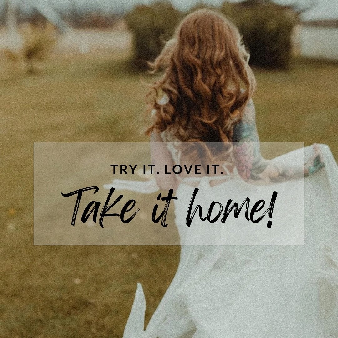 Try it. Love it. Take it home! 

Wedding season is upon us! Don&rsquo;t have enough time to order your gown? Don&rsquo;t stress, we have an amazing selection of off the rack gowns that can go home with you the same day! 

Click the link in our bio to