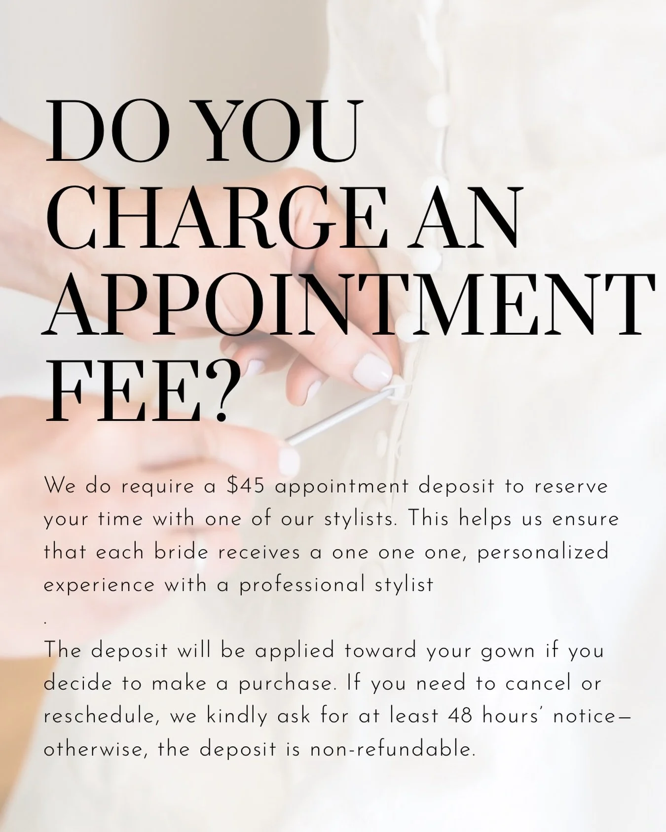 We believe every bride deserves a dedicated, one-on-one experience 🤍
Our appointment deposit secures your time with a stylist and goes toward your gown if you say yes!

#alaskabride #alaskabridalshop #alaskaweddingplanning #weddinggown