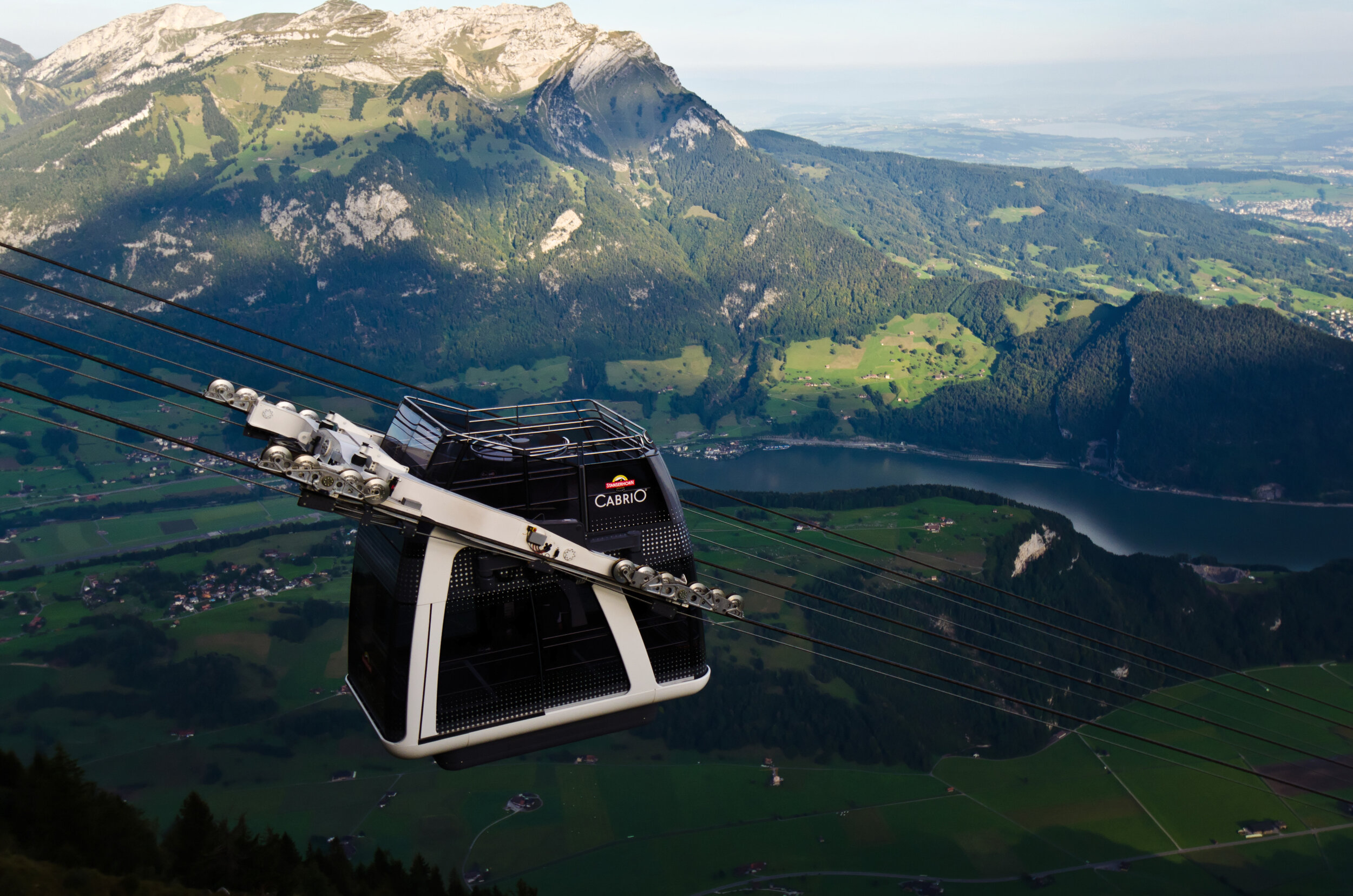 Close-up Stanserhorn cable-car