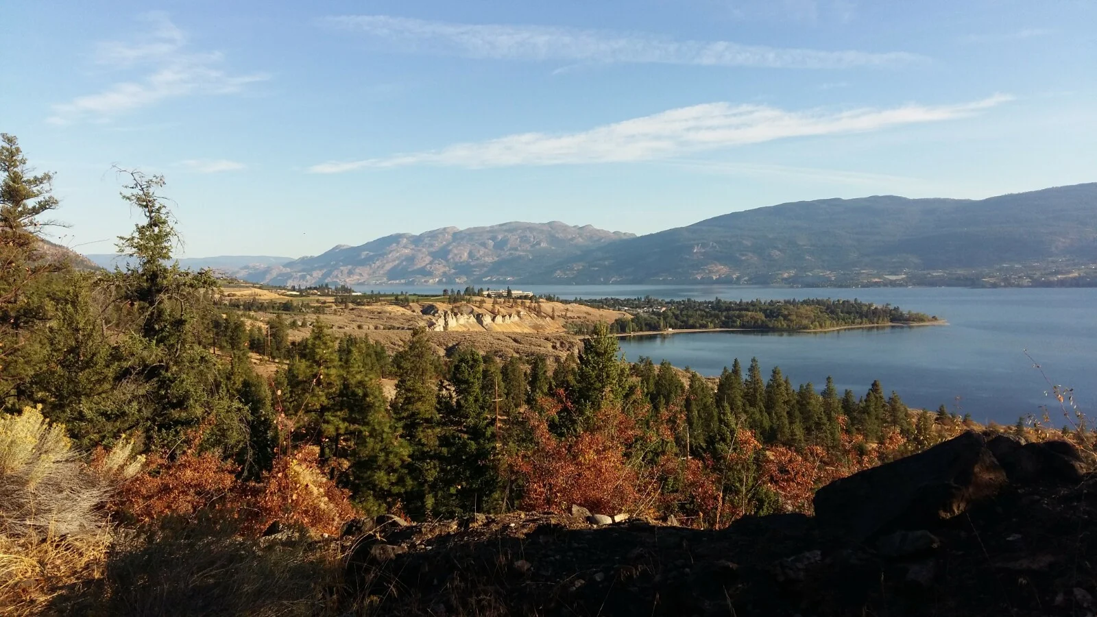 Looking North over Lake Okanagan approaching Summerland.