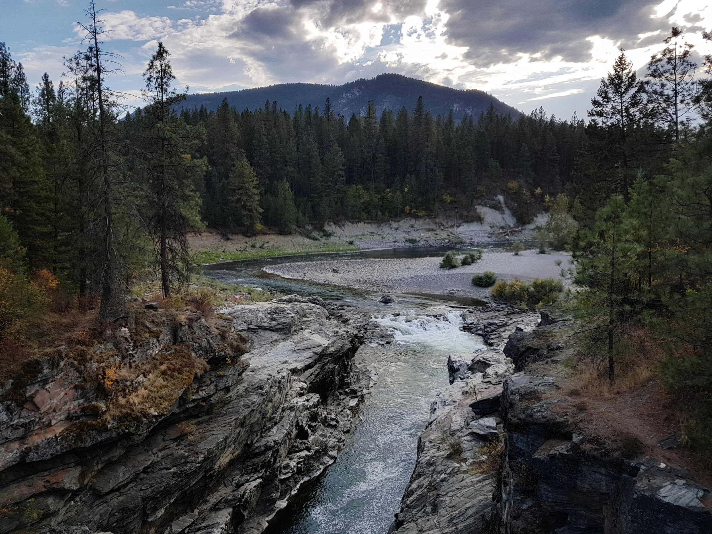 Cascade Falls from C&W rail trail near Christina Lake