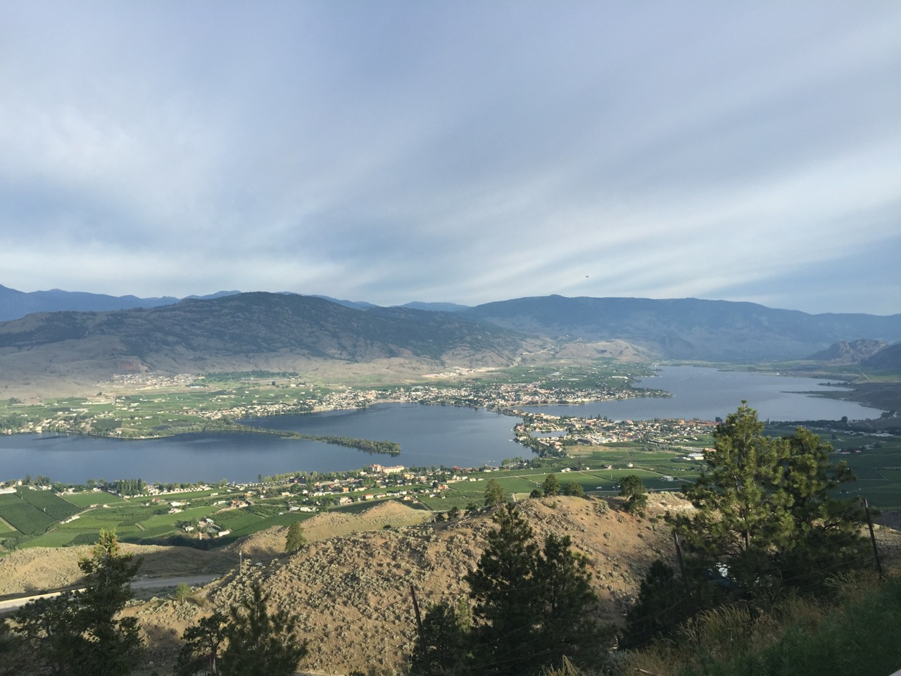 Looking back at Osoyoos as you begin the long climb out of town.