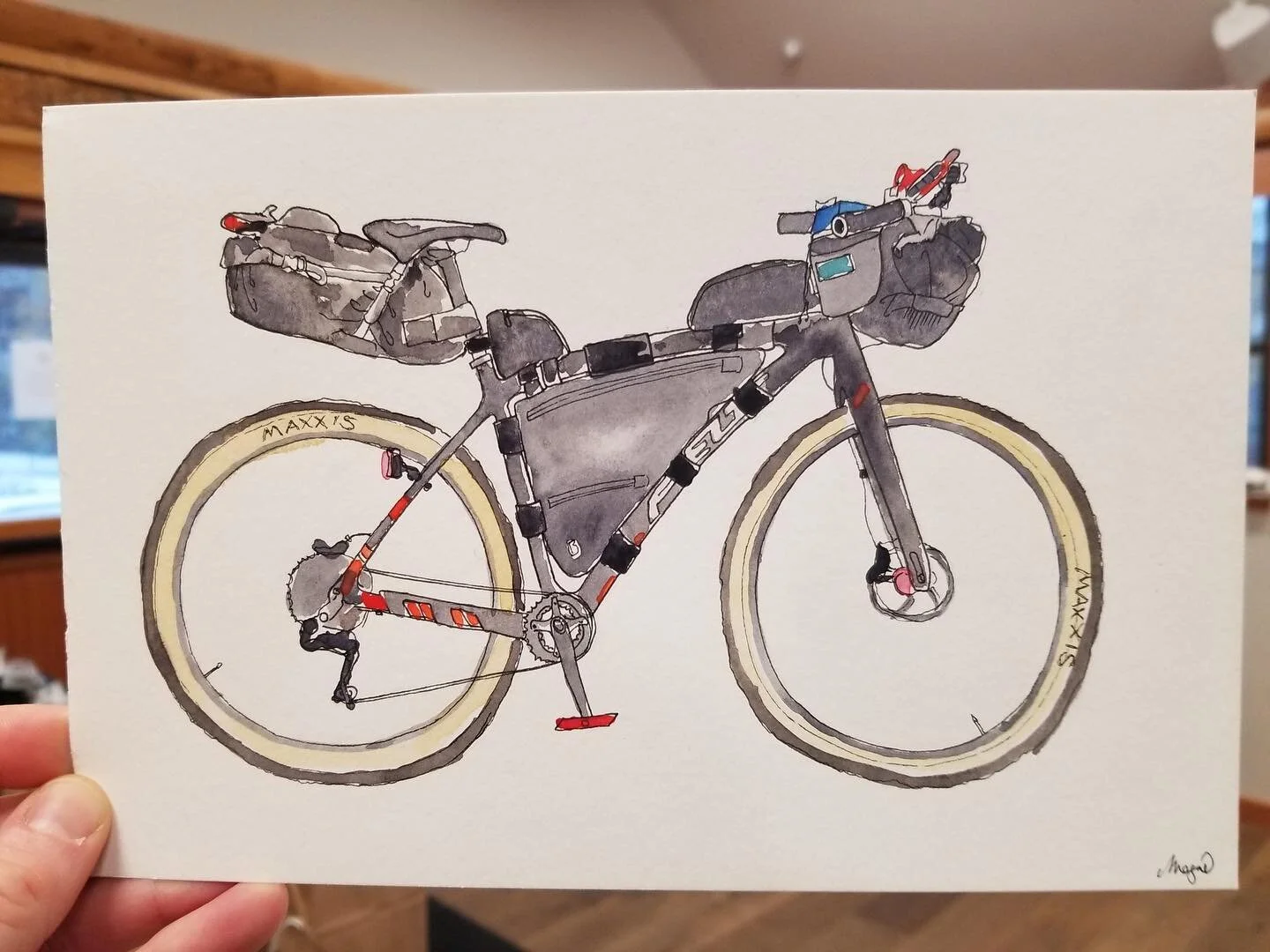 CUSTOM ART! Honour your beloved bike with a brush of immortality 🧑‍🎨 Our friend and fellow bikepacker @evilmoosemegan is now offering custom drawings of your bikepacking rig through our site! Visit bikepack.ca/store to see more examples of Mega
