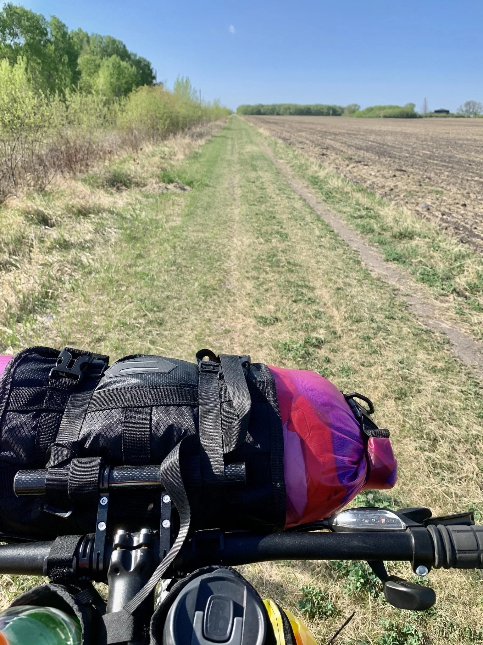 Trail following the edge of a field