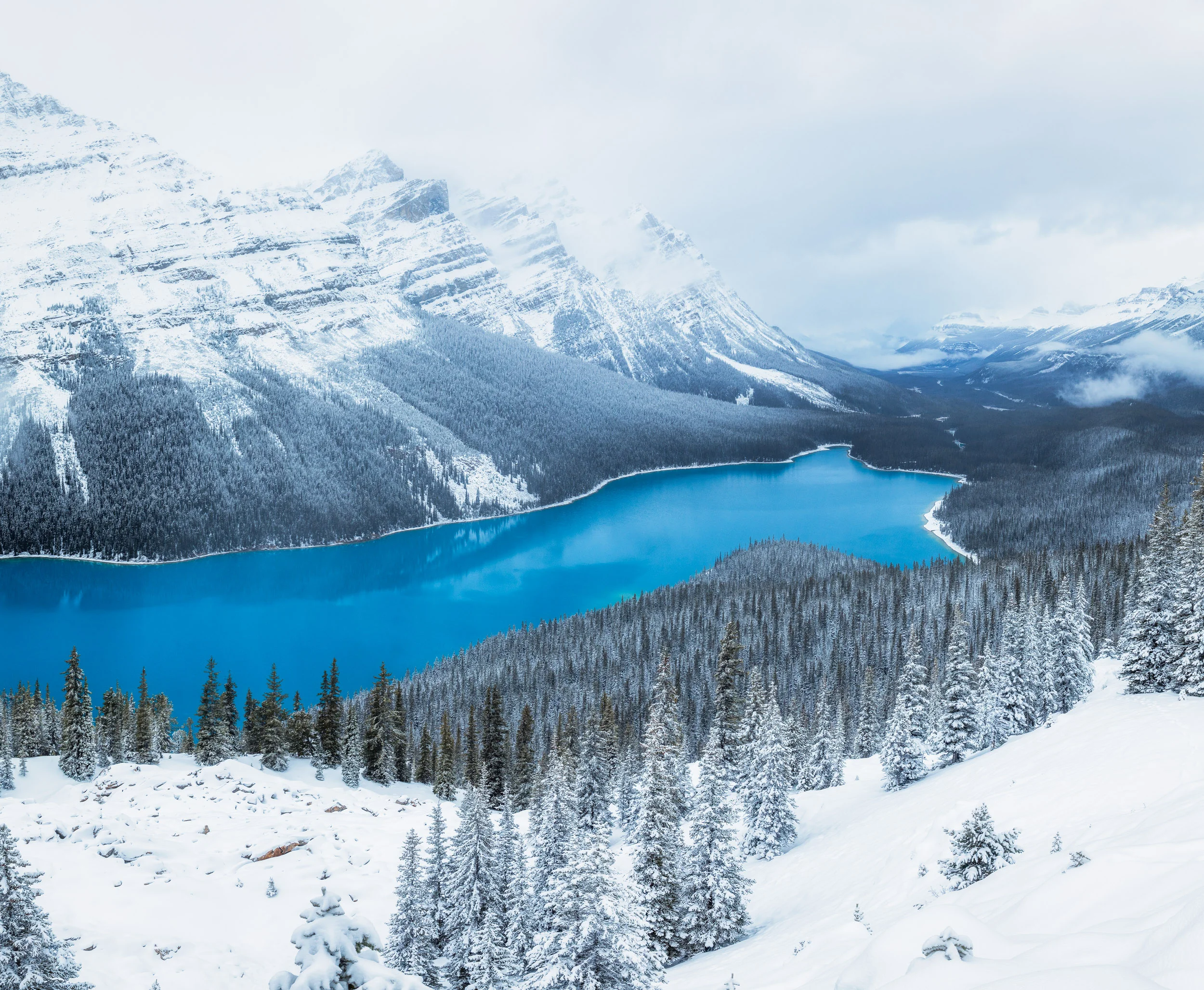 Peyto Lake in the snow pano by Michael Matti.jpg