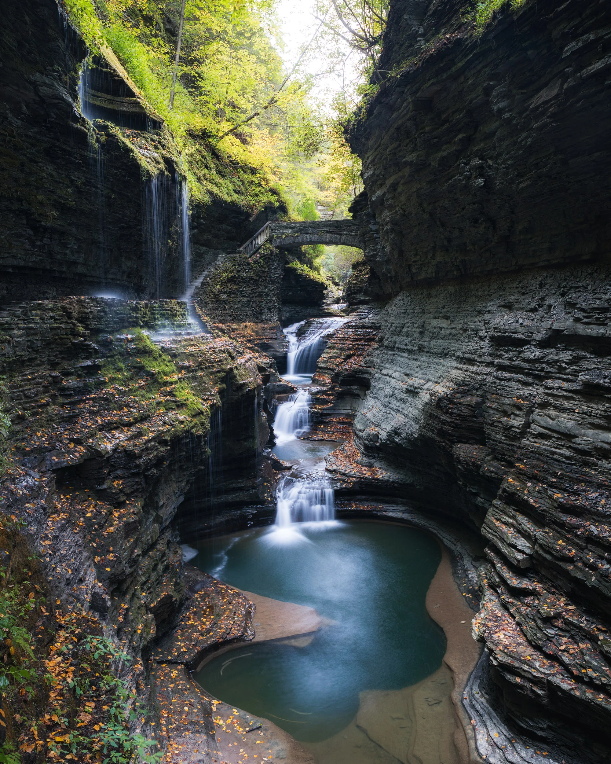 Rainbow Bridge at Watkins Glen in New York in the fall 2 by Michael Matti.jpg