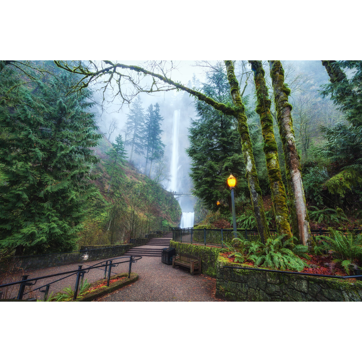 A Foggy Multnomah Falls in Oregon Landscape Photography by Michael Matti.jpg