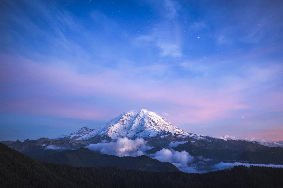 Summit Lake view of Mt Rainier blue hour by Michael Matti.jpg