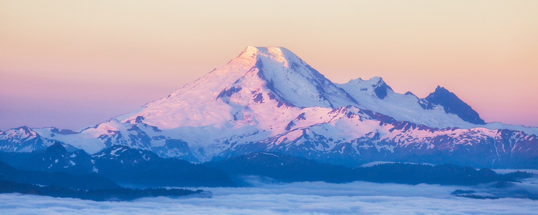 Mount Baker at sunrise as seen from Cheam Peak in BC 2 by Michael Matti.jpg