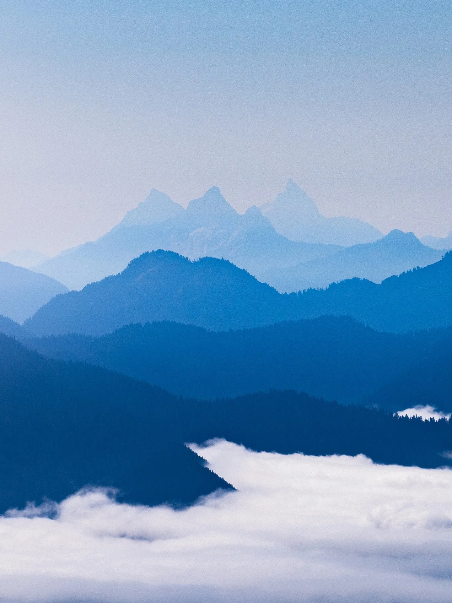 Zooming in on the horizon for just the right composition of mountain layers in Washington 🏔️🏔️🏔️👌
Image 1 is a section of the mountains found in image 2. Can you spot them? 

📍Taken on the north side of Mount Baker near Artist Point.

#washingto
